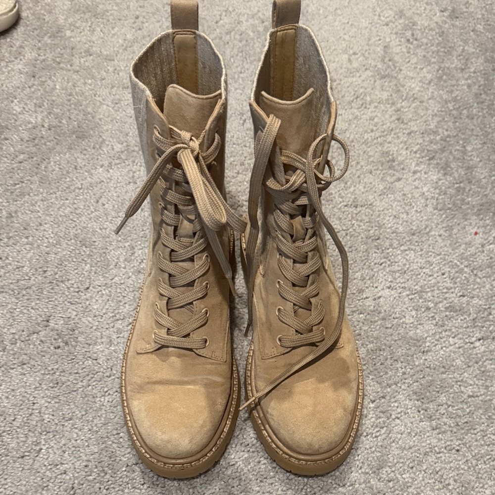 Sam Edelman Beige Lace-Up Combat Boots - Picture 2 of 2